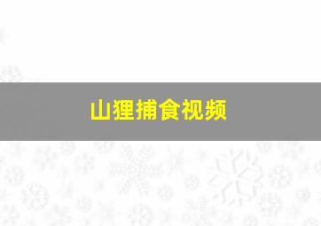 山狸捕食视频