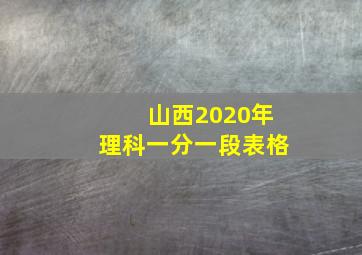 山西2020年理科一分一段表格