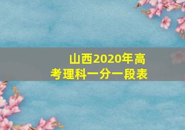 山西2020年高考理科一分一段表