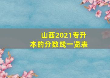 山西2021专升本的分数线一览表