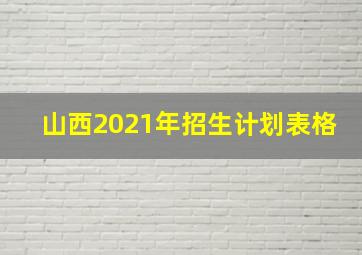 山西2021年招生计划表格