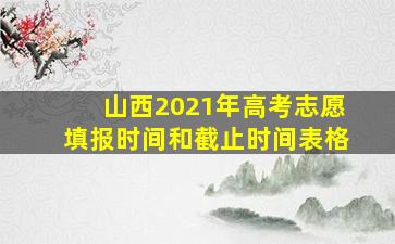 山西2021年高考志愿填报时间和截止时间表格