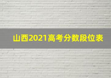 山西2021高考分数段位表