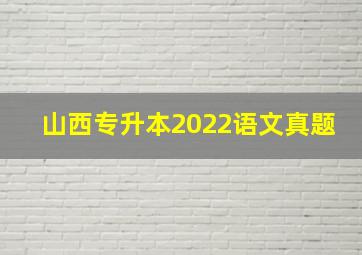 山西专升本2022语文真题