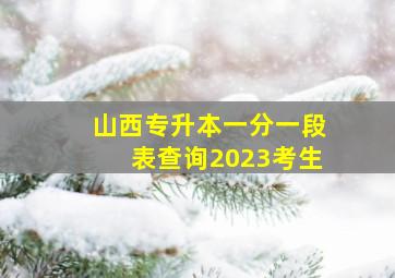 山西专升本一分一段表查询2023考生