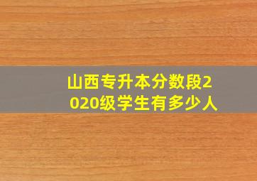 山西专升本分数段2020级学生有多少人