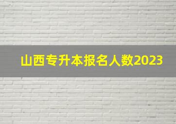 山西专升本报名人数2023