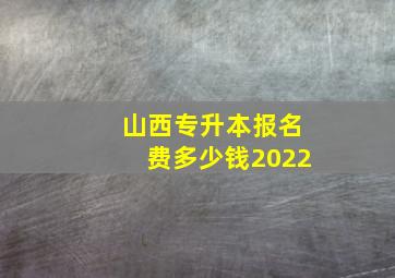 山西专升本报名费多少钱2022