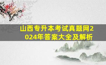 山西专升本考试真题网2024年答案大全及解析