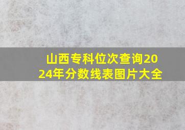 山西专科位次查询2024年分数线表图片大全