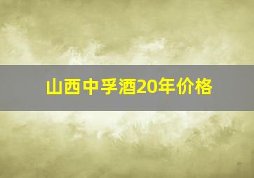 山西中孚酒20年价格