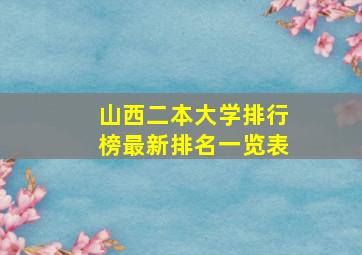 山西二本大学排行榜最新排名一览表