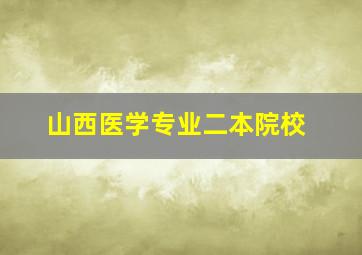 山西医学专业二本院校