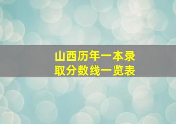 山西历年一本录取分数线一览表