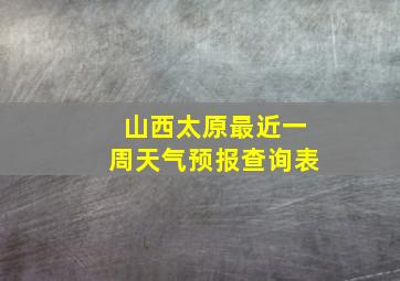 山西太原最近一周天气预报查询表