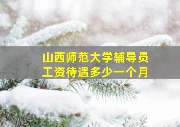 山西师范大学辅导员工资待遇多少一个月