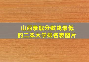 山西录取分数线最低的二本大学排名表图片