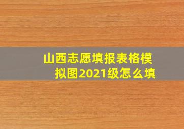 山西志愿填报表格模拟图2021级怎么填