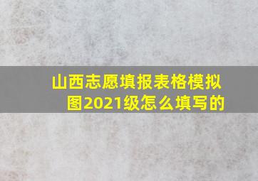 山西志愿填报表格模拟图2021级怎么填写的