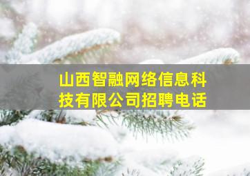 山西智融网络信息科技有限公司招聘电话