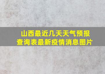 山西最近几天天气预报查询表最新疫情消息图片