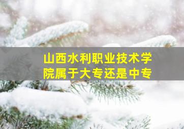 山西水利职业技术学院属于大专还是中专