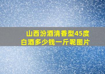 山西汾酒清香型45度白酒多少钱一斤呢图片