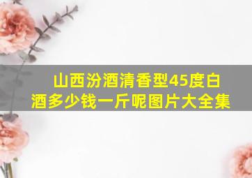 山西汾酒清香型45度白酒多少钱一斤呢图片大全集