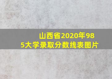 山西省2020年985大学录取分数线表图片