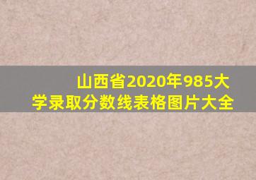 山西省2020年985大学录取分数线表格图片大全