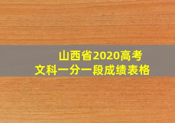 山西省2020高考文科一分一段成绩表格