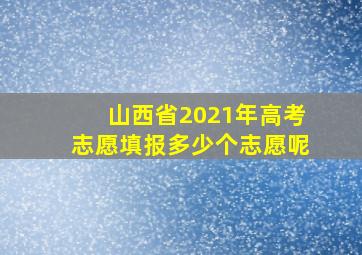 山西省2021年高考志愿填报多少个志愿呢