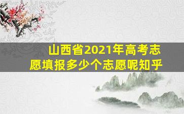 山西省2021年高考志愿填报多少个志愿呢知乎