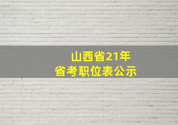 山西省21年省考职位表公示