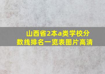 山西省2本a类学校分数线排名一览表图片高清