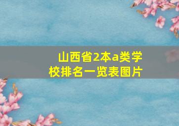 山西省2本a类学校排名一览表图片