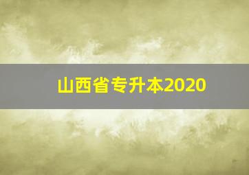 山西省专升本2020