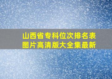 山西省专科位次排名表图片高清版大全集最新