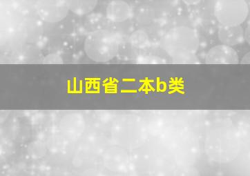 山西省二本b类