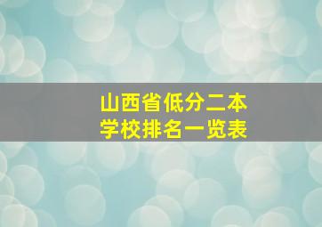 山西省低分二本学校排名一览表