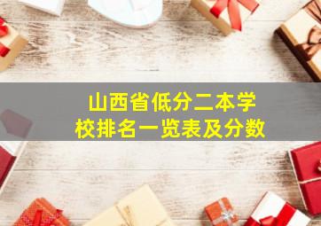 山西省低分二本学校排名一览表及分数