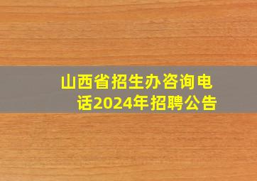 山西省招生办咨询电话2024年招聘公告