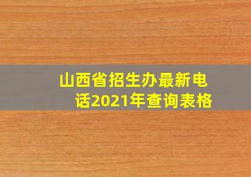 山西省招生办最新电话2021年查询表格