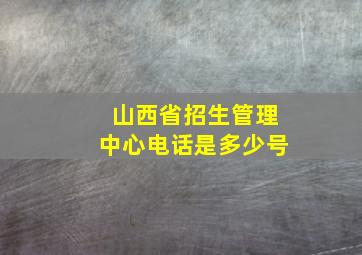 山西省招生管理中心电话是多少号