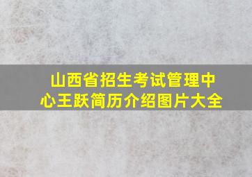 山西省招生考试管理中心王跃简历介绍图片大全