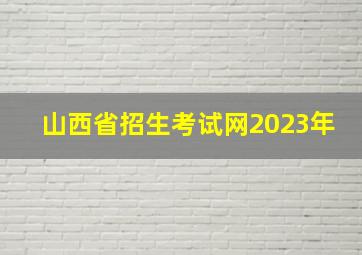 山西省招生考试网2023年