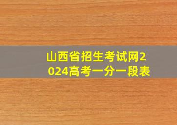 山西省招生考试网2024高考一分一段表