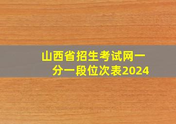 山西省招生考试网一分一段位次表2024