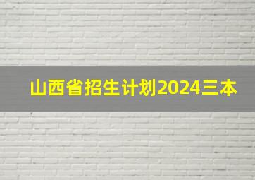 山西省招生计划2024三本