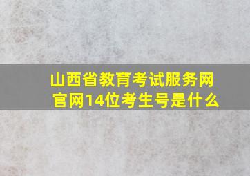 山西省教育考试服务网官网14位考生号是什么